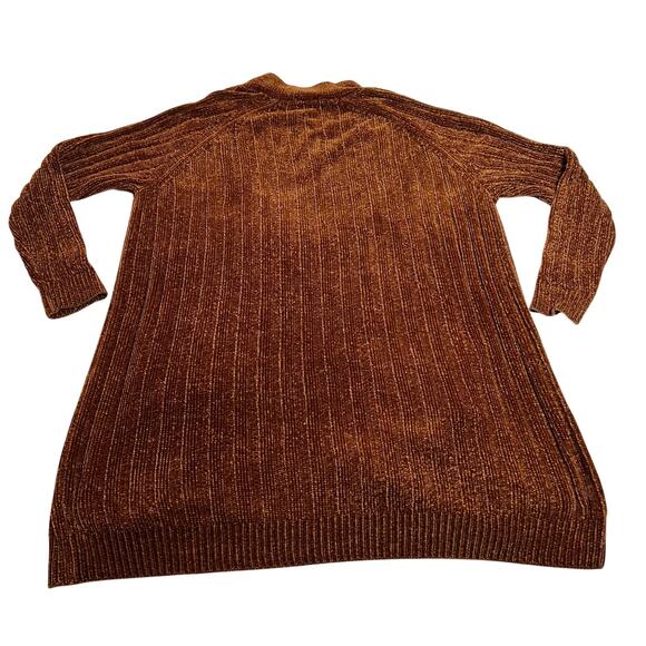 JustFab Chenille Knit Open Front Cardigan Size Medium Pockets Cozy Neutral - Picture 2 of 7